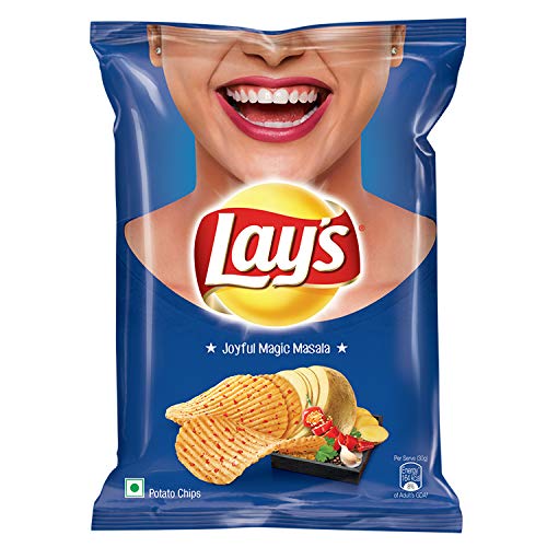 Lays Lay's India's Lays Magic Masala 90 Grams Potato Chips Wafers - 3.17 Oz Snacks - Vegetarian #TOP3