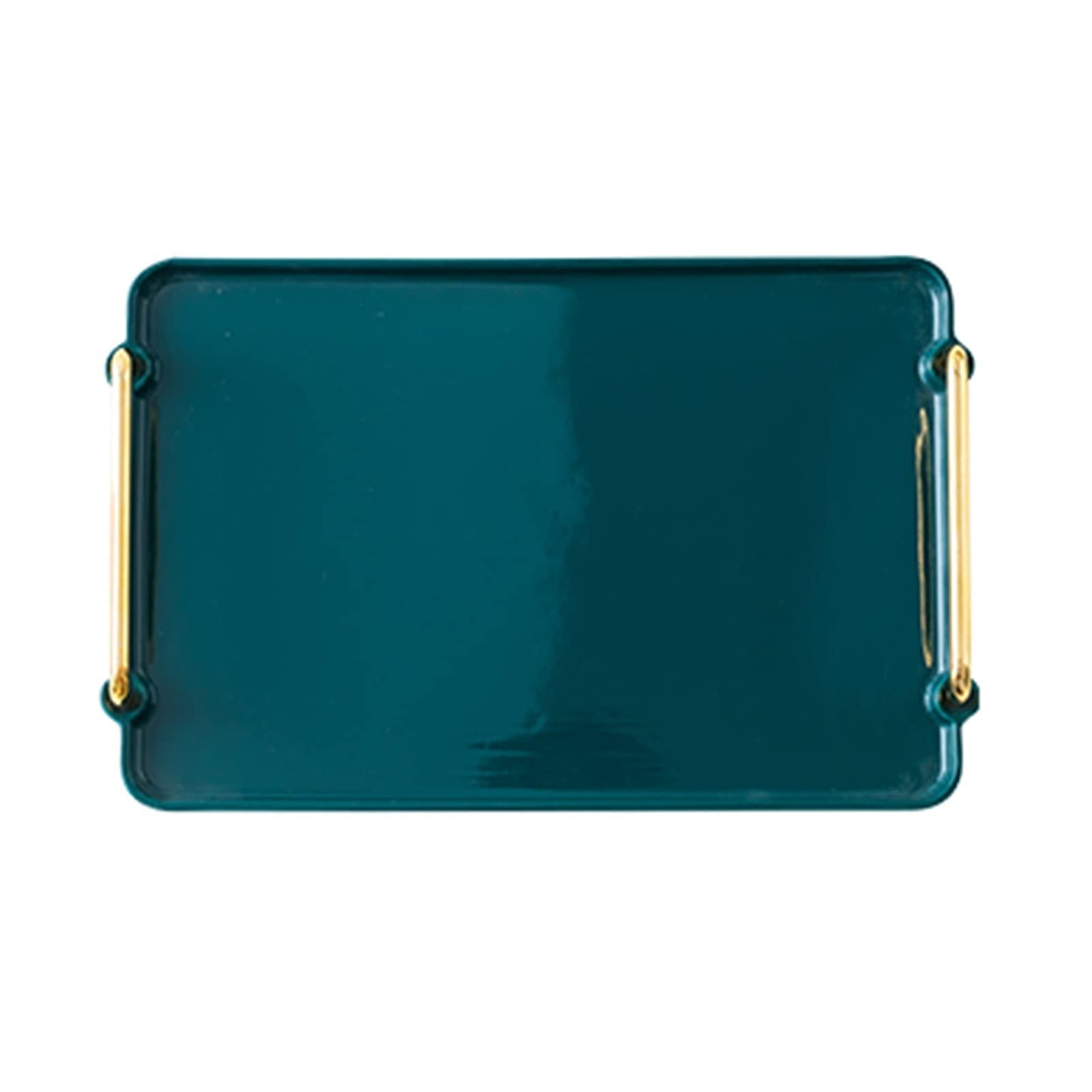 Fruit Basket Modern Tea Tray Breakfast Serving and Platter,Rectangular Ceramic with Handle Snack,Coffee Table