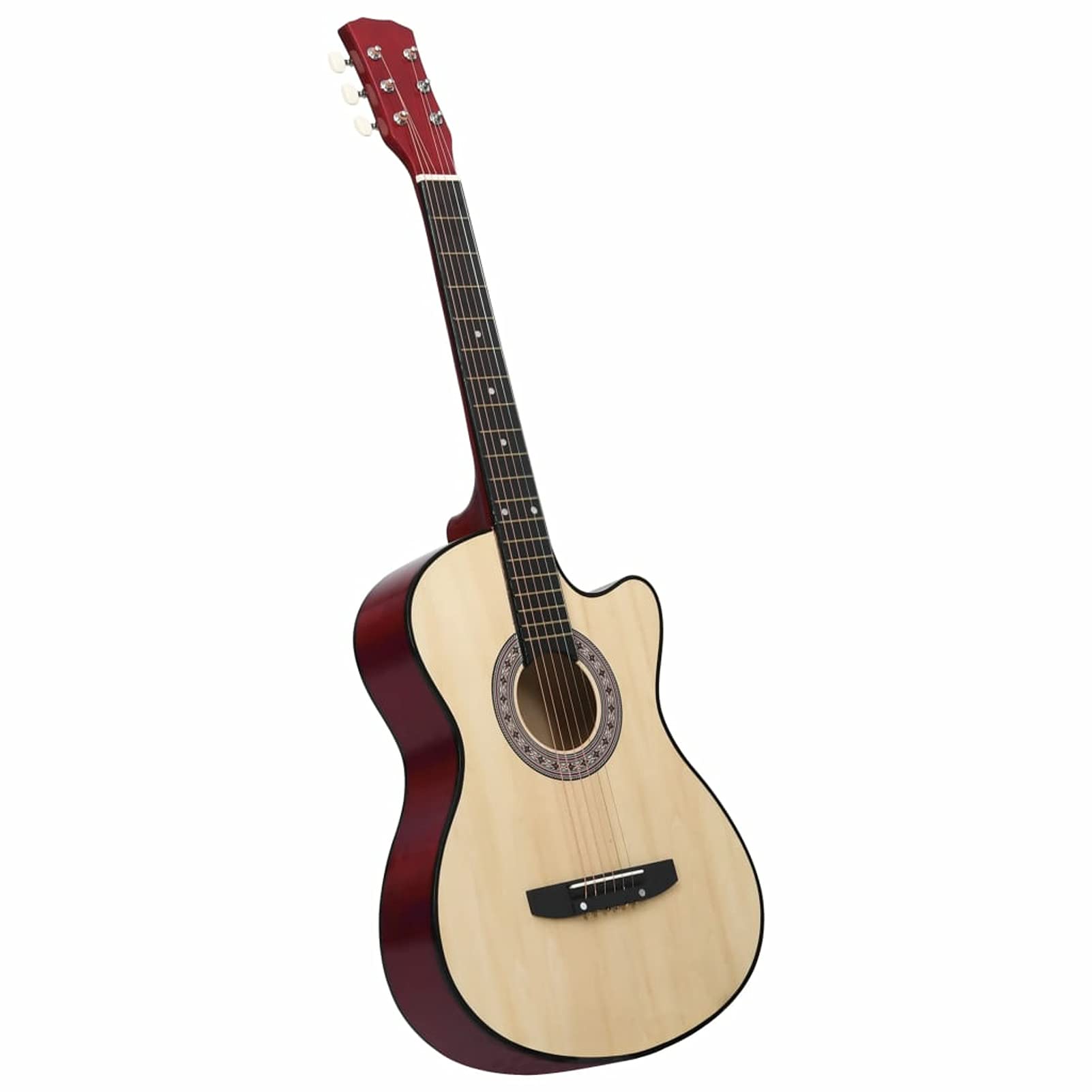 Lindenholz Western Akustik Cutaway Gitarre mit 6 Saiten Westerngitarre Akustikgitarre Konzertgitarre Saiteninstrument Musikinstrument 38"