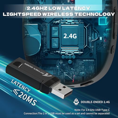 MAMBASNAKE x ATTACK SHARK L90 Pływający ultralekki bezprzewodowy zestaw słuchawkowy do gier, dźwięk przestrzenny 7.1, BT5.3/2.4Ghz/przewodowy, RGB, przetworniki 40 mm, wtykowy mikrofon — czarny