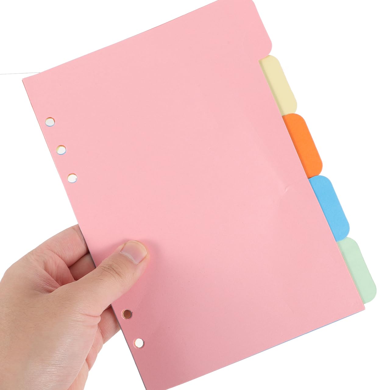 VILLCASE A5 Binder Dividers with 6-Hole Punch Plastic Index Paper Loose Leaf for Organizer Notebook and Journal Binder Multi-Colored Subject Tabs for Project Book - Image 2