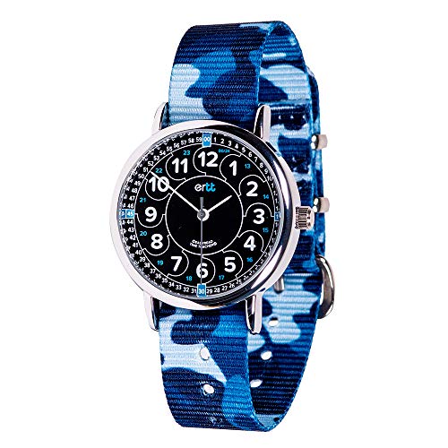 EasyRead Time Teacher ERW-BKB-24-BC Montre d’Apprentissage pour garçons Noir/Bleu Cover