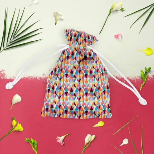 Image of ArtzFolio Geometric Ornament D1 | Pouch Wrist Potli Bag | Bag for Weddings & Casual Parties
