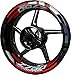 Autocollants pour Jante de Moto F2 pour Kawasaki Z750 Z 750 Z-750 (Rouge)