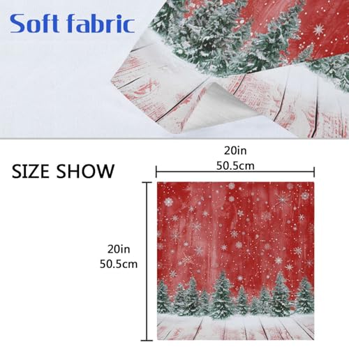 Servilletas de tela con copos y árboles de Navidad pack x6 miniatura 6