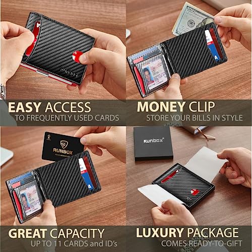 RUNBOX-Slim-Wallet-for-Men-Genuine-Leather-RFID-Blocking-Bifold-Minimalist-Front-Pocket-Mens-Wallet-with-Money-Clip-Thin-Gift-Box