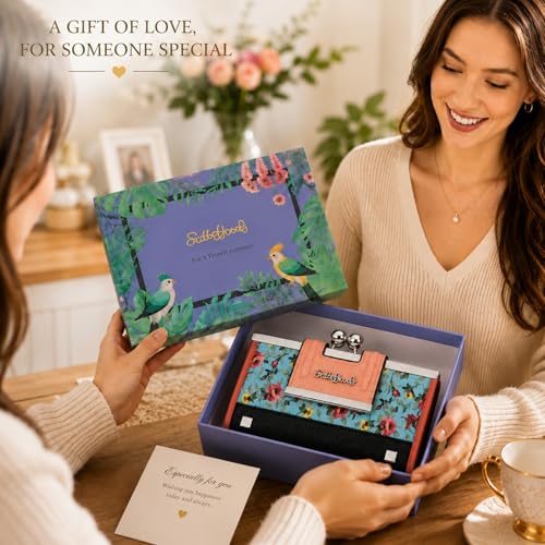 Image of Floral Wallet for Women, Vintage Kiss-Lock Clutch Purse | 10 Card Slots, Full-Length Bill Compartment and Organized Storage,Secure Kiss-Lock Closure, Vintage PU Leather Gift Box
