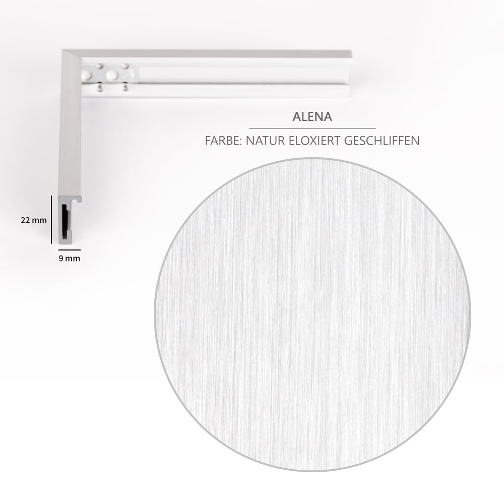 HaakDesign schmaler Bilderrahmen Alena Aluminium Alubilderrahmen 80 x 120 cm Aluminium natur Fotorahmen, Geschenkidee