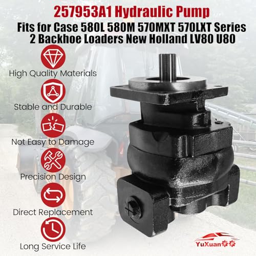 Image of 257953A1 Hydraulic Pump | Fits for Case 580M 580L 570MXT 570LXT Series 2 Backhoe New Holland LV80 U80# 47362917