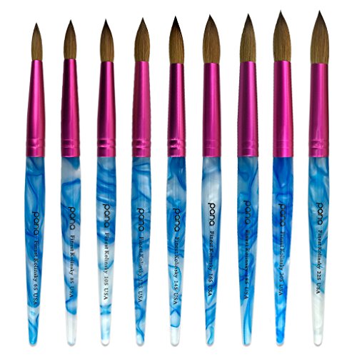 Pana PN-AP Usa Acrylic Nail Brush Pure Kolinsky Hair Acrylic White Swirl Blue Handle thumb #6