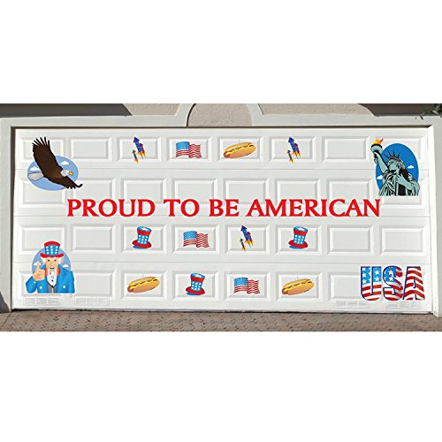 Jobar 33pc Patriotic USA American Garage Door Magnets Decal Set Decorations July 4th