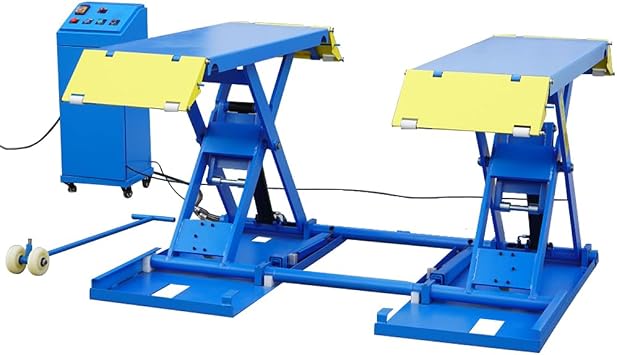 8000 LBS Portable Mid Rise Scissor Car Lift | 110V Pneumatic