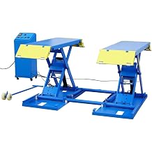 8000lbs Lifting Capacity Mid-Rise Scissor Lift, Portable Car Lift with Air Unlock, ME-8XP-110V Pneumatic Release Mid Rise Lifts Automotive Car Lift Jacks for SUVs, Trucks & Light Duty Vehicles