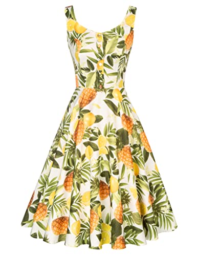 Image of Belle Poque 1950s Vintage Dress for Women Sleeveless Homecoming Dresses Cocktail Party A-Line Summer Dress