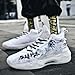Jefuzh Womens Noctilucent Colorful Painting Basketball Shoes Casual Fashion High Top Lace Up Running Sneakers Tennis Outdoor Sport Shoes (White,8.5)