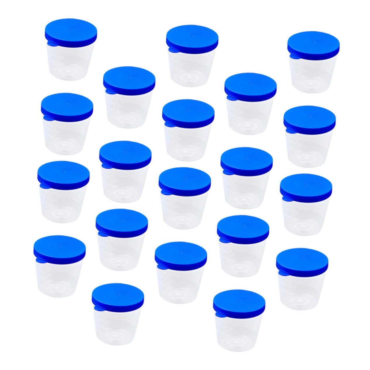 MUCKLILY 100pcs Beaker Cups with Lids Medical Container Cups for Test Drink Medical Container Sample Cup Stool Cup Cup Cup Blue Plastic