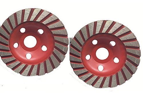 4 1/2 Inch 115mm Set of 2 Pieces Diamond Turbo Grinding Cup Wheel Coarse Grit for Concrete/Granite Floor for DAMO