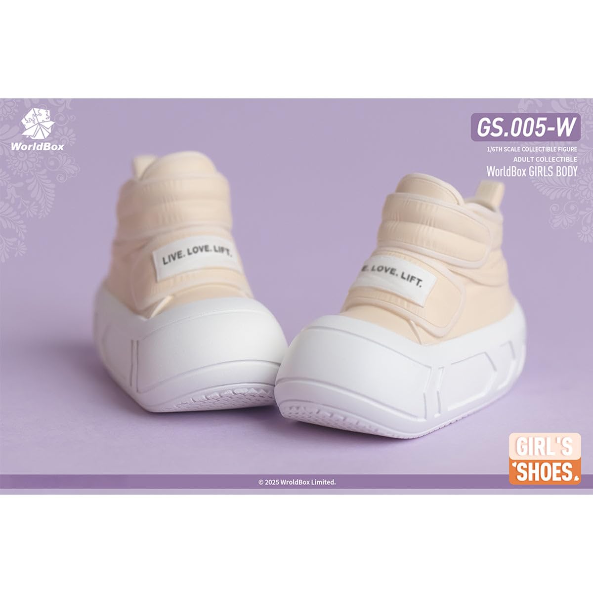 HiPlay Worldbox Scarpe da Donna Stivali Beige Accessorio per Bambola Adatto a Figure in Scala 1/6 12 Pollici