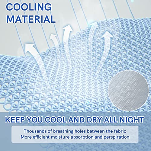 YnM Cooling Weighted Blanket, Handmade Chunky Yarn Knitted Design, Temperature Regulating and Breathable, Machine Washable Throw for Sleep or Home Decor (Azure Blue, 80x87 Inch, 25lbs)