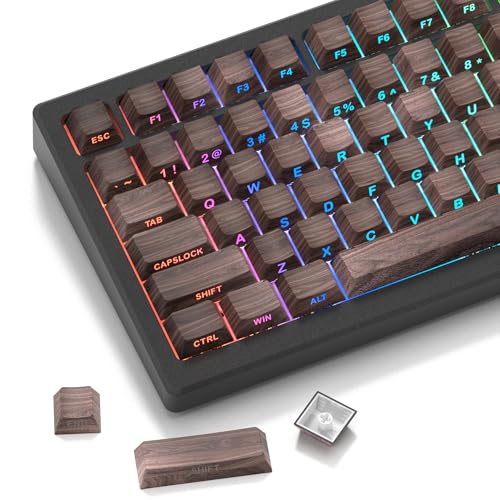 キーキャップ木製 Womier ダブルショットPBTキ​​ーキャップ 135キー チェリープロファイルキ​​ーキャップ カスタム 60%, 65%, 75%, 100% 用