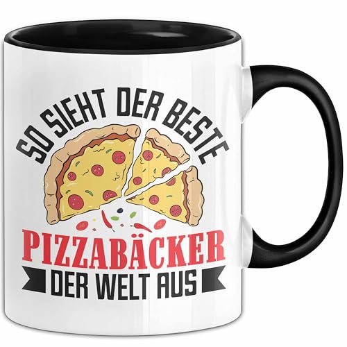 Pizzab&auml;cker Tasse Geschenk Beste Pizza Der Welt (Schwarz)