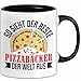 Pizzab&auml;cker Tasse Geschenk Beste Pizza Der Welt (Schwarz)