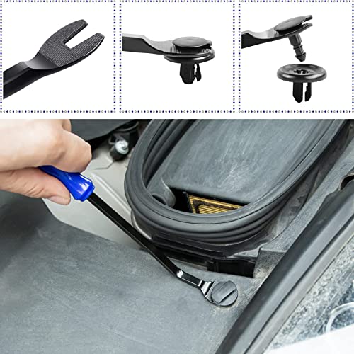 Eldhus 5 Pcs Car Trim Removal Tool Kit Upholstery Tools, Auto Clip Removal Pry Tool For Door Dash Dashboard Panel Fastener Remover, Push Pin Puller Body Repair Tools, Blue #TOP4
