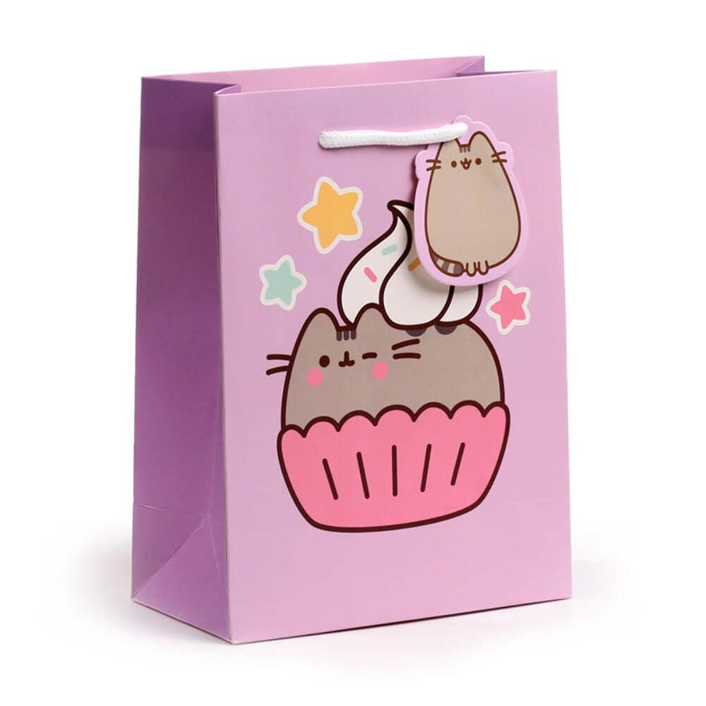 Puckator Pusheen the Cat Cupcake Gift Bag Medium - Birthday Gift Bag For Presents - Present Bag For Females - Kids Birthday Presents - Present Bags For Gifts - Gift Box For Baby