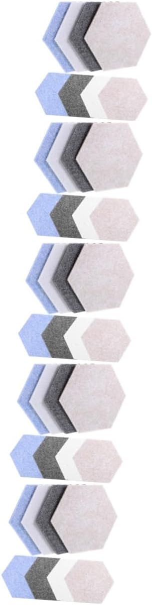 Housoutil 40pcs Felt Bulletin Board Hexagon Tiles Adhesive Backing Decorative Pin Board for Wall