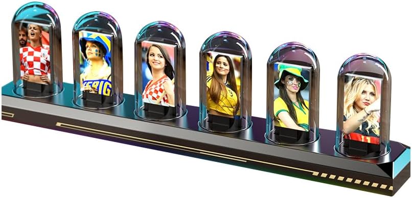 H401 Retro Nixie Tube Clock, Smart Digital Desk Clock with RGB Glow & Weather Display, App-Controlled Ambient Light Clocks, Minimalist Cool Clocks, Gifts for Desktop & Home Decor