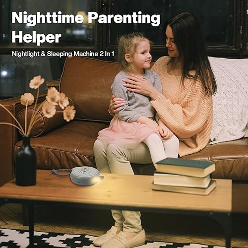 Loycco White Noise Sound Machine-12 Soothing Sound, Warm Night Light Portable Sound Machine for Baby Adult, Eliminate Noise for Sleep and Office, Powerful Battery, Volume Control and Child Lock