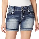 WallFlower Shorts for Women Luscious Curvy 5-Inch Midi Denim Mid-Rise Short- Camille Midi, 9
