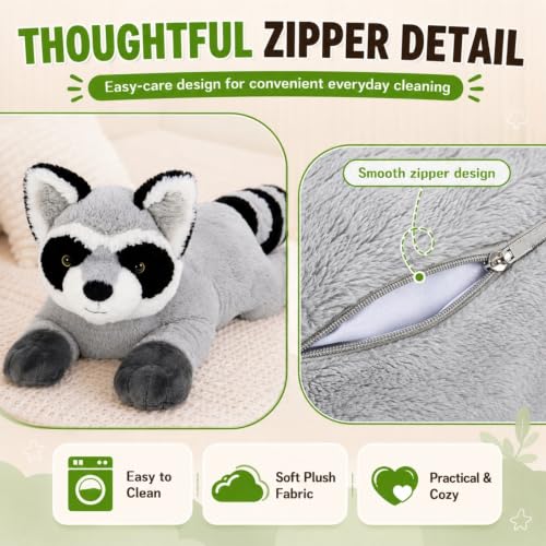 Image of BENINY Giant Raccoon Stuffed Animal 30 inch - Oversized Raccoon Plush Pillow - Fluffy Big Stuffed Racoon Toy Birthday Gifts for Kids - Sweet Companion