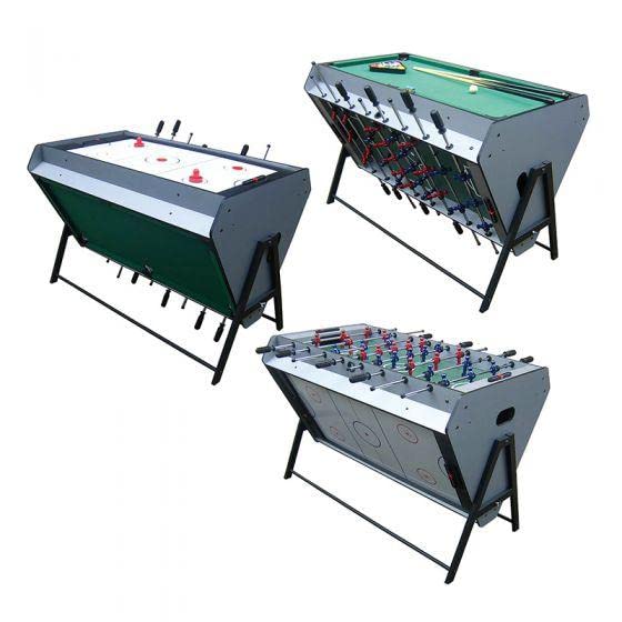 WMX 3 in 1 Mutli Game Indoor House Game Table Foosball Air Hockey