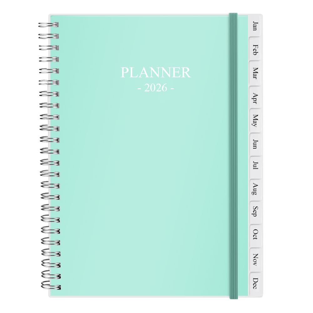 Planner 2026, Monthly Planner Runs January 2026 to December 2026, Calendar Planner with Sturdy PP Cover, Weekly Planner 2026, Laminated Tabs, Twin