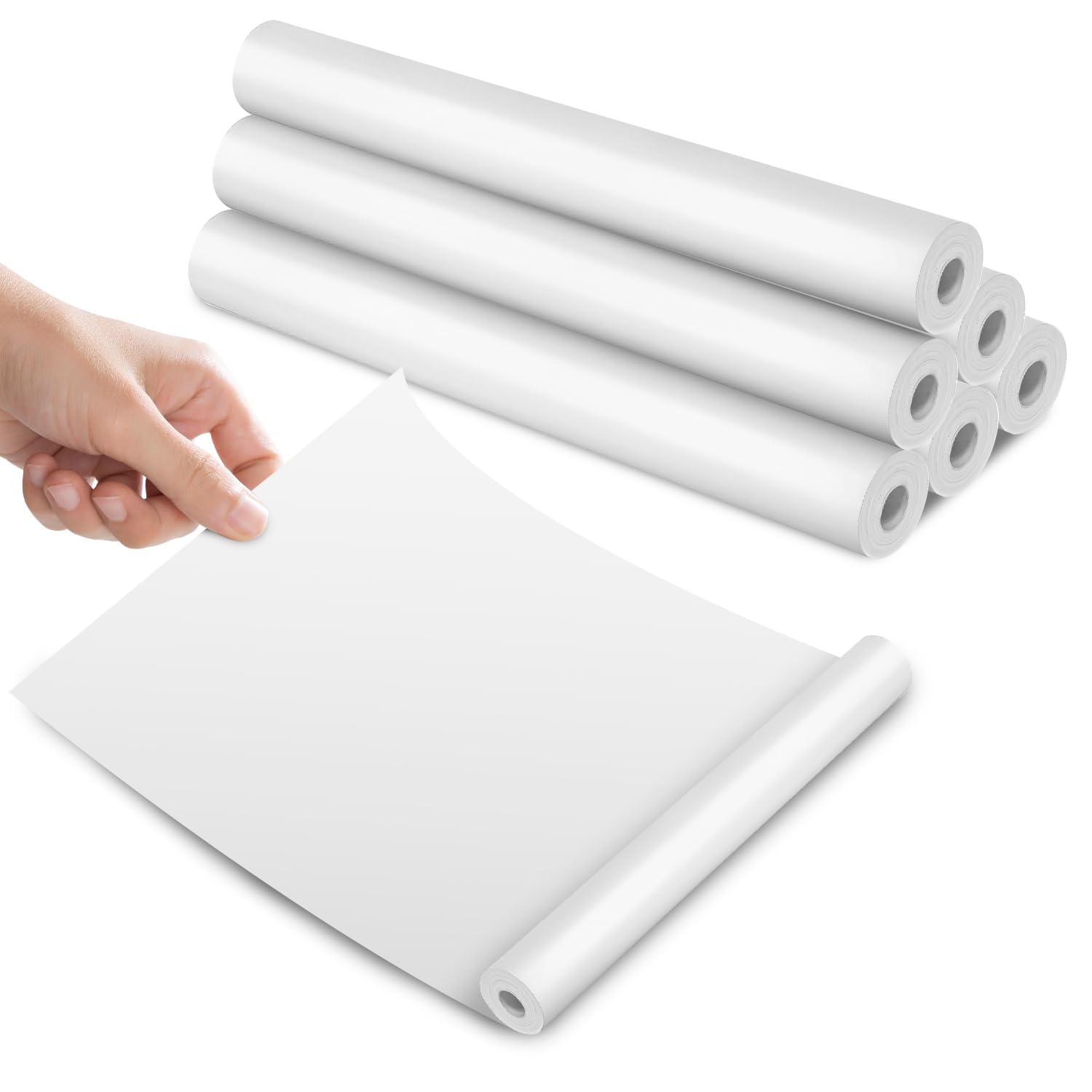 (6 Rollos) Papel Termico Impresora A4,Papel Térmico A4 Plegable,Compatible con La Mayoría de Impresoras Térmicas,Sin BPA, de Secado Rápido,Adecuado para Documentos, Sitios Web y Fotos