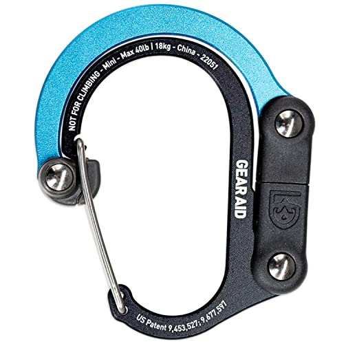 Gear Aid HEROCLIP (Mini) Carabiner Gear Clip and Hook, for Hanging Bags, Purses, Lanterns, Strollers, Tools, Helmets, Water Bottles, and More
