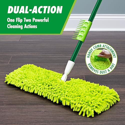 Libman 18" 2-Sided Microfiber Dust Mop, Double Sided Dry Wet Mops for Floor Cleaning, Hardwood, Laminate, Tile Cleaner, 360 Degree Swivel Head, 49” Long Handle - Image 4