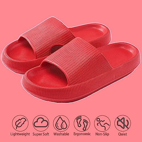 Image of rosyclo Cloud Slippers for Women and Men, Pillow House Slippers Shower Shoes Indoor Slides Bathroom Sandals, Ultimate Comfort, Lightweight, Thick Sole, Non-Slip, Easy to Clean
