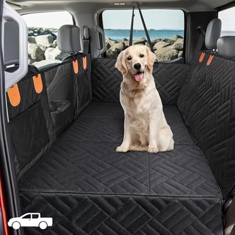 omotor XL Truck Seat Covers for Dogs, Hard Bottom Dog Car Seat Extender, Waterproof Anti-Scratch Pet Seat Covers for Large Truck, F150, RAM1500, Silverado, Pickup, Holds 400 Pounds Cover