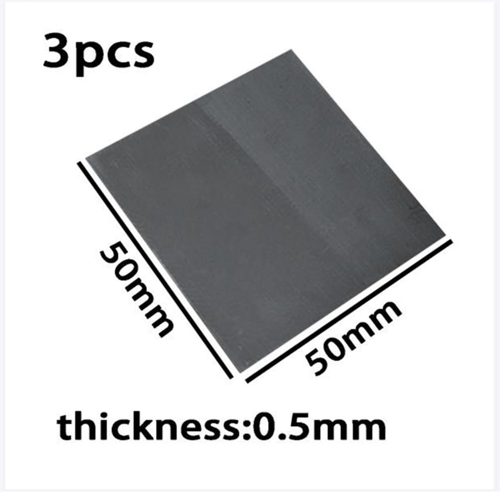 Płyta z folii grafitowej o wysokiej czystości do przewodzącego rozpraszania ciepła - 50 mm x 50 mm, grubość od 0,5 mm do 10 mm(Thickness 0.5mm 3pcs)