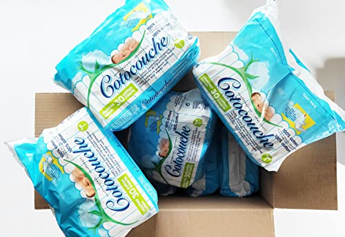 Tetra Medical - Lot de 240 Couches (8 Paquets de 30 Couches) 100% Coton 1er Age - Cotocouche Cover