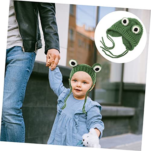 Infant Knitted Warm Hat Winter Plush Cap for Babies Thick Knit Beanie for Boys and Girls Cute Animal Winter Hat Green3