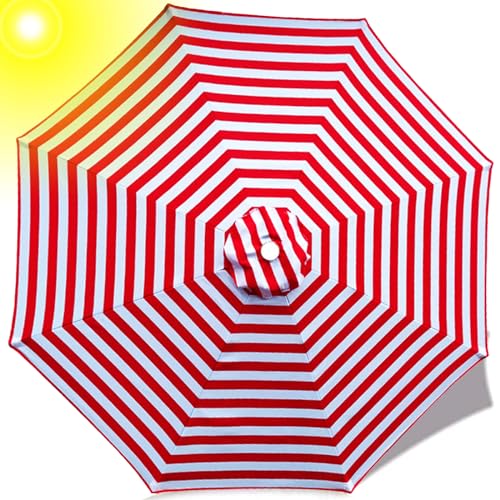 NNSMUN Replacement Parasol Canopy 2M 2.7M 3M + 6 Arms/8 Arms Parasol Fabric Cover, Patio Umbrella Cloth Cover For Garden Umbrella Waterproof (Y,8 Ribs-2.3m(7.5ft))