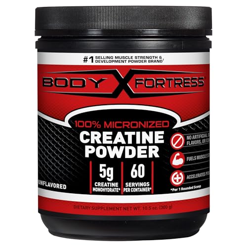 Body Fortress 100% Creatine Monohydrate Powder - Unflavored Micronized Creatine Supplement for Muscle Growth, Strength & Recovery, Pre Workout & Post Workout for Women and Men - 5g Per Scoop