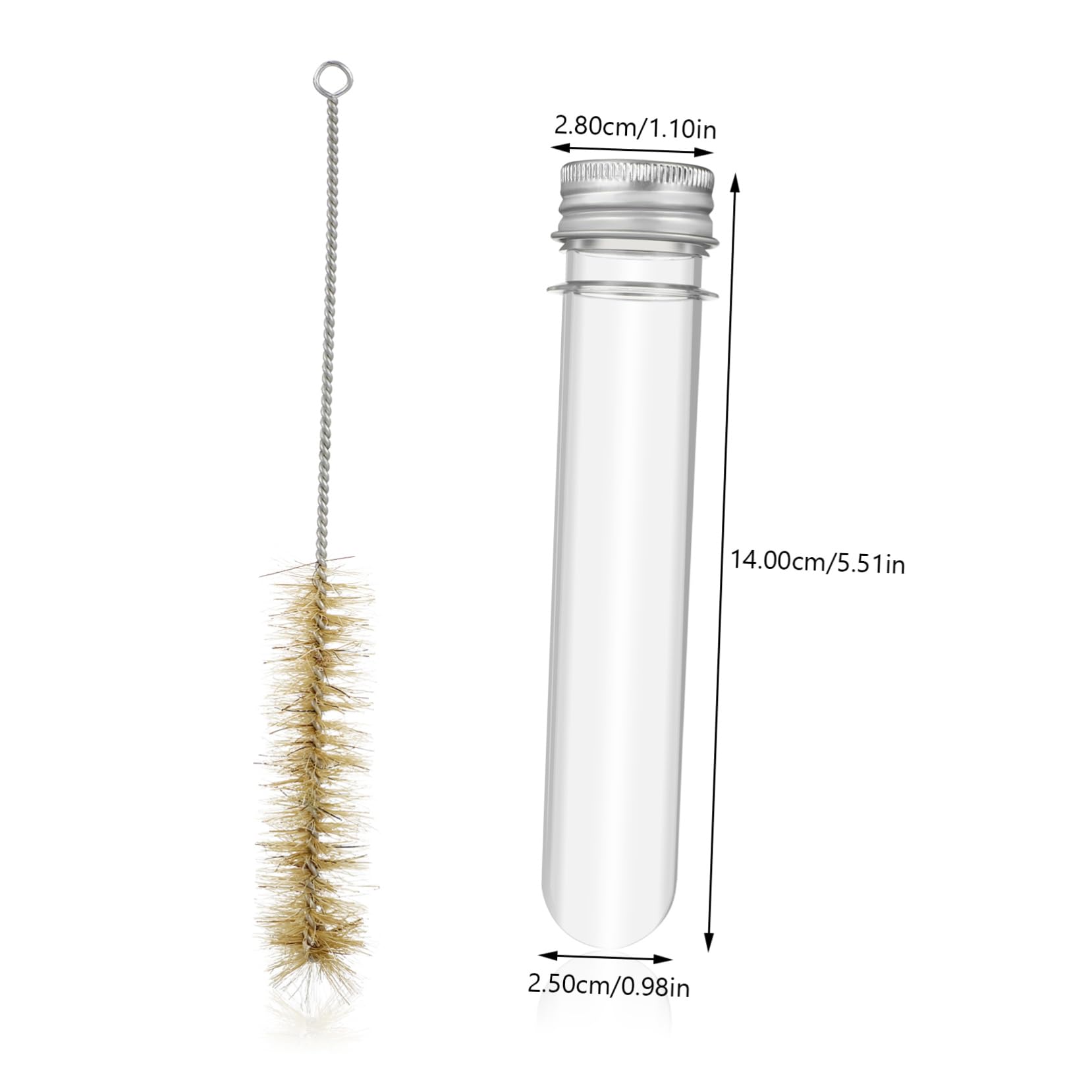 BESTYASH Provette in Plastica Pet Provette Trasparenti con Tappo Vite in Alluminio di Campioni per Oggetti Artigianali