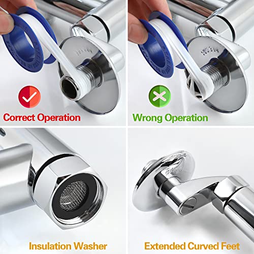 Dolgaba Commercial Pot Filler Wall Mount Kitchen Sink Faucet With Sprayer Swing Arm Folding Faucet 2 Cross Handle, Chrome Finish #TOP7