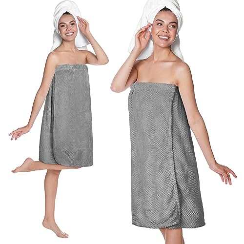 Image of Tigeen 6 Pack Women Waffle Bath Wrap Towel Dress