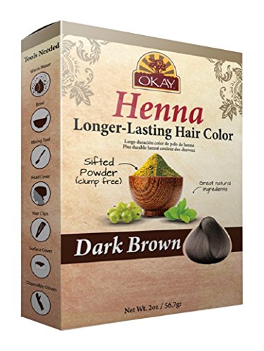 OKAY Longer Lasting Henna Color, Dark Brown, 2 Ounce