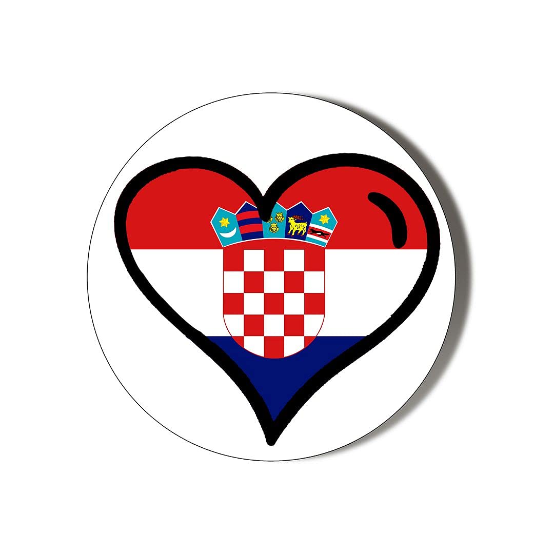 Gift Insanity Multi Croatia Flag Heart Shaped Design 10 X 49Mm Vinyl Stickers Pack Of 10